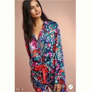Anthropologie Floreat Pajama Set 2 piece XSmall Floral Colorful Top & Pants Boho